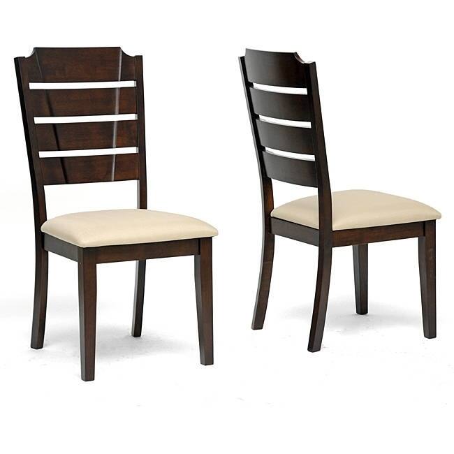 Victoria Brown Wood Modern Dining Chairs (Set of 2)