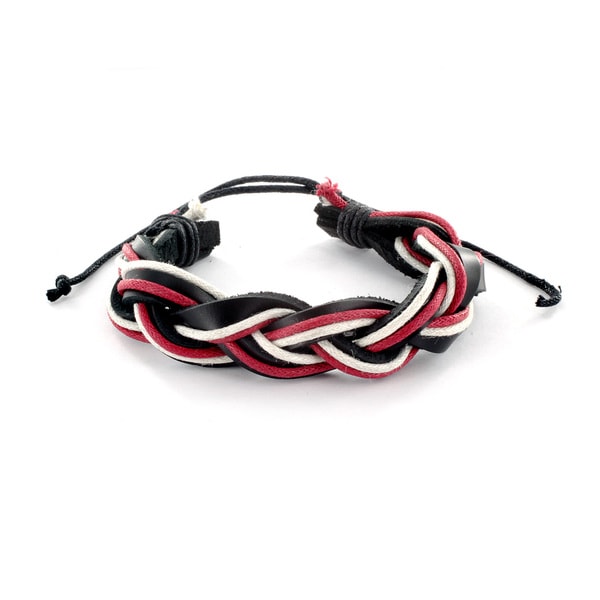 Leather Braided Multi cord Cuff Wristband West Coast Jewelry Men's Bracelets