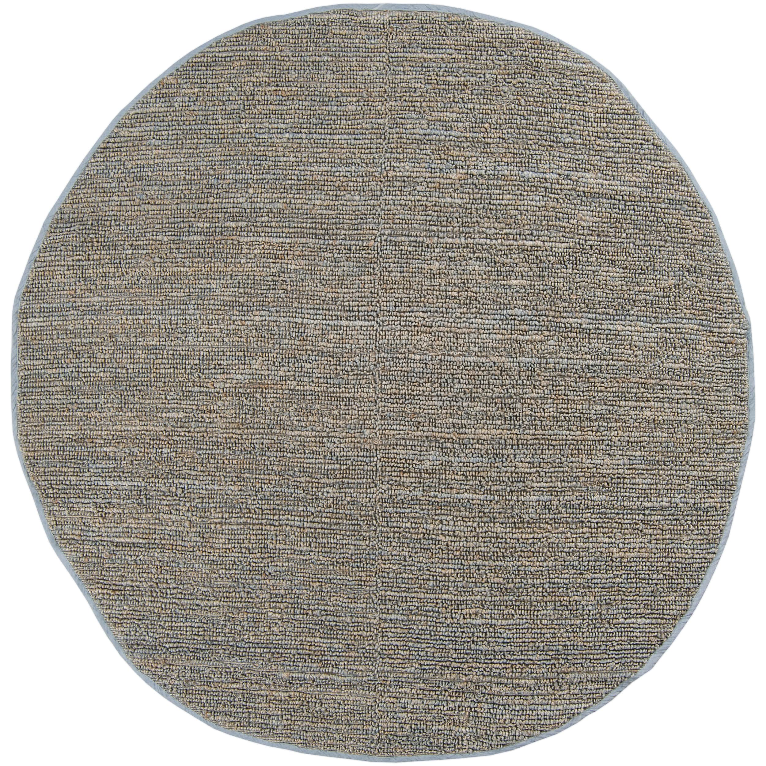 Hand woven Blue Seahor Natural Fiber Jute Rug (8 Round)