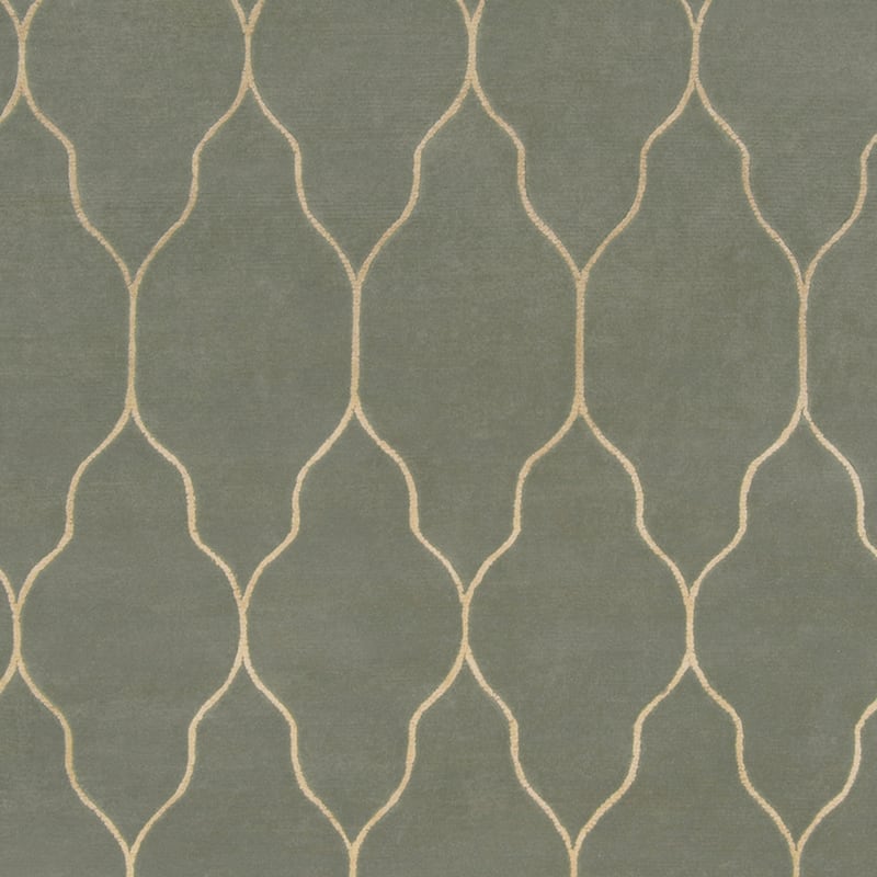 Hand-knotted Green Abu Wool Area Rug - 5' x 8' - 5' x 8'