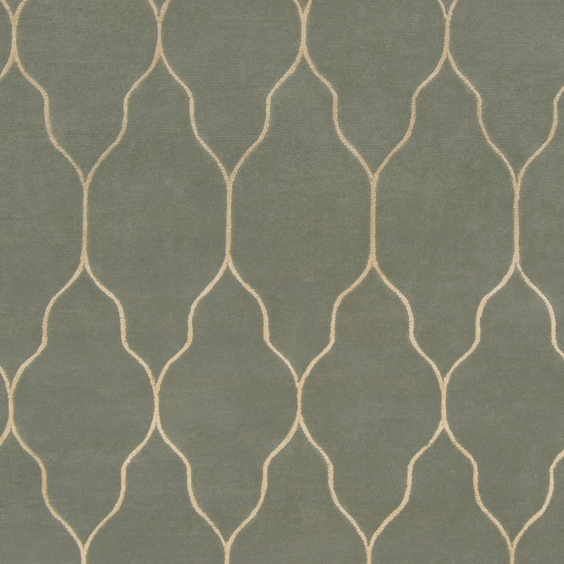 Hand-knotted Green Abu Wool Area Rug - 5' x 8' - 5' x 8'