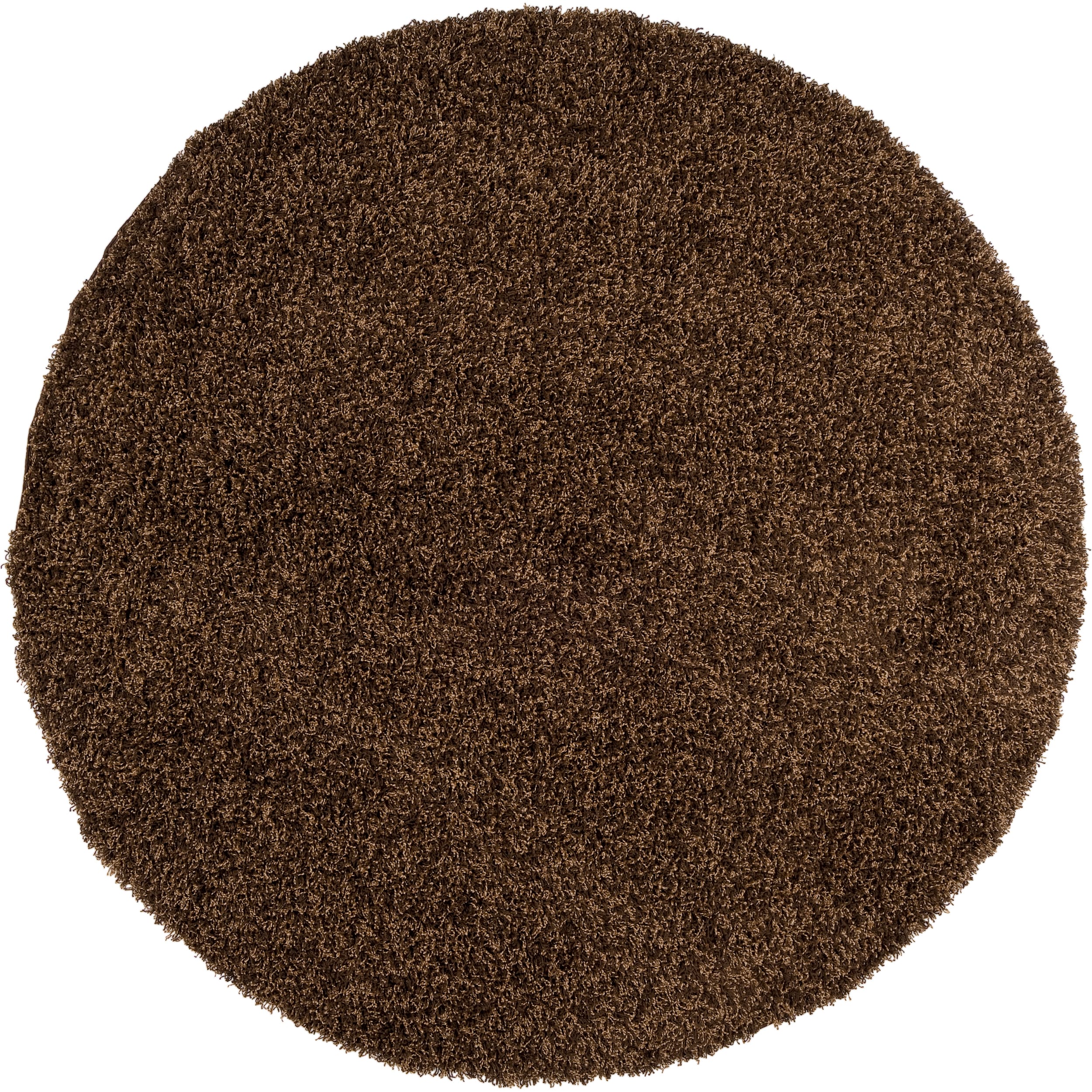 Woven Brown Conch Plush Shag (8 Round)