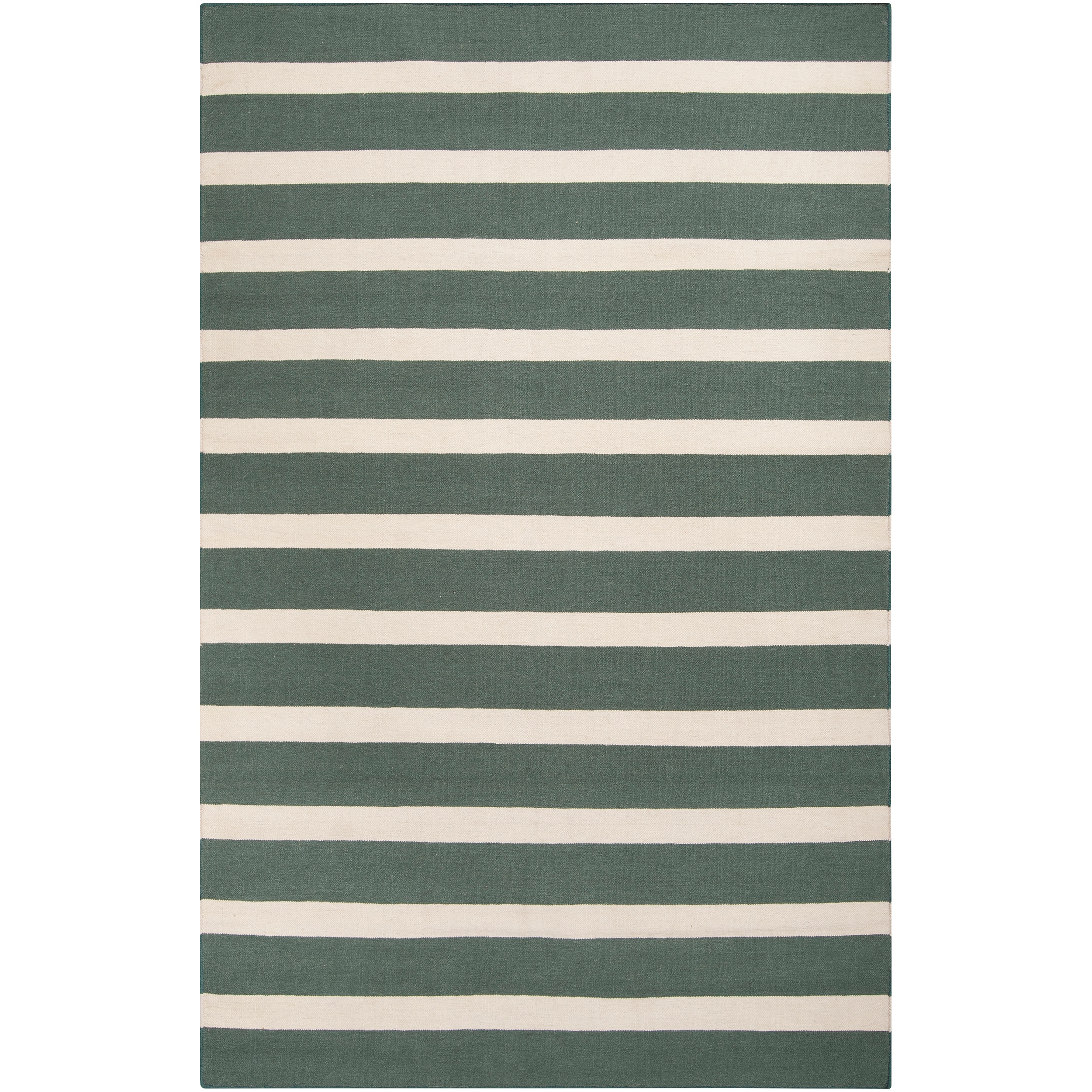 Hand woven Green Wool Frontier Rug (8 X 11)