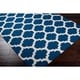 preview thumbnail 9 of 10, Hand-woven Blinov Blue MoroccanTrellis Flatweave Wool Area Rug