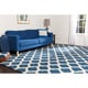 preview thumbnail 1 of 10, Hand-woven Blinov Blue MoroccanTrellis Flatweave Wool Area Rug