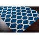 preview thumbnail 6 of 10, Hand-woven Blinov Blue MoroccanTrellis Flatweave Wool Area Rug