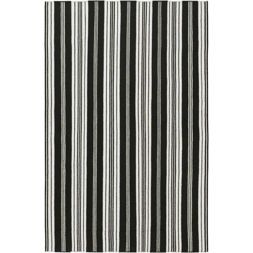 Hand-woven Black Aristotle Wool Area Rug - 3'6" x 5'6"