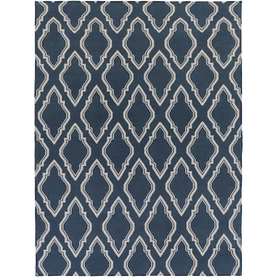 Hand-woven Blue Loch Wool Area Rug - 8' x 11' - 8' x 11'