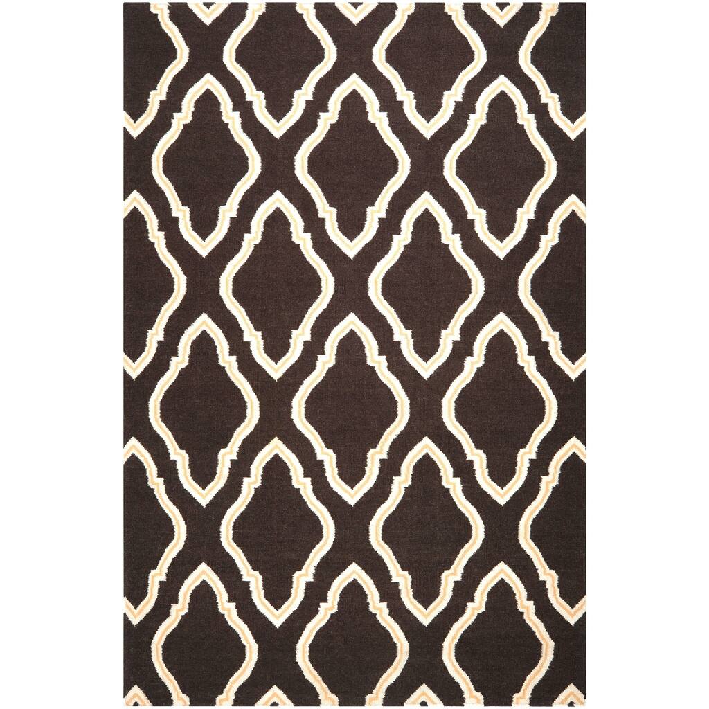 Hand-woven Brown Yeren Wool Area Rug - 5' x 8'