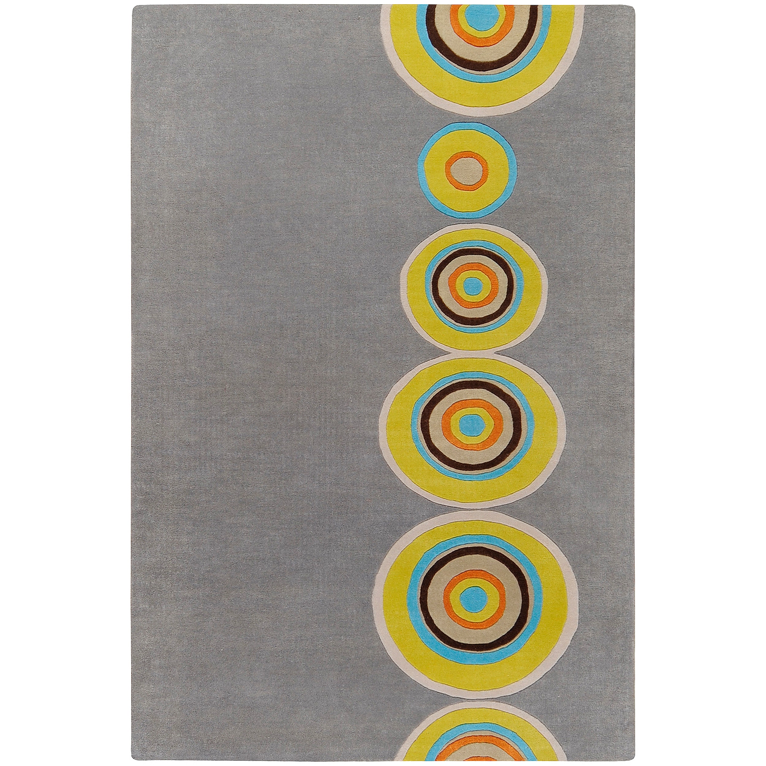 Hand-tufted Contemporary Multi Colored Circles Geometric Seriah New Zealand Wool Rug (3'3 x 5'3)