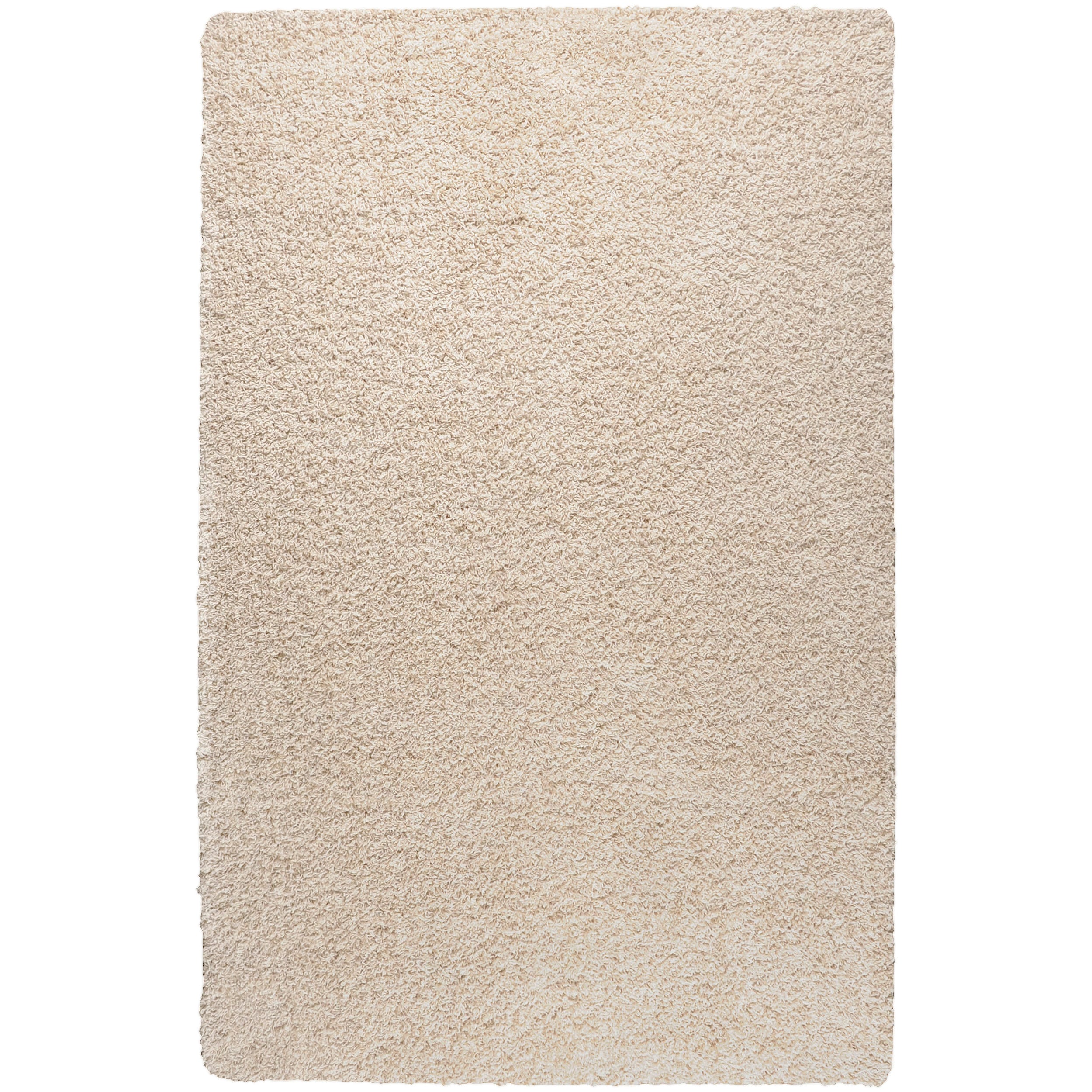 Woven Beige Calucy Plush Shag (5 X 8)