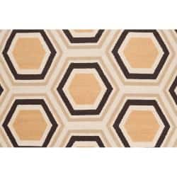 Hand-woven Black Potala Wool Area Rug - 8' x 11'