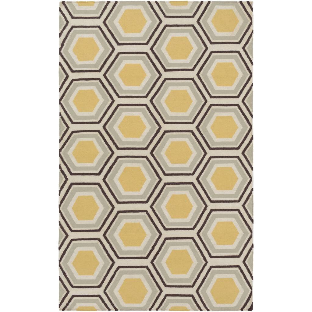 Hand-woven Grey Redeemer Wool Area Rug - 3'6" x 5'6"