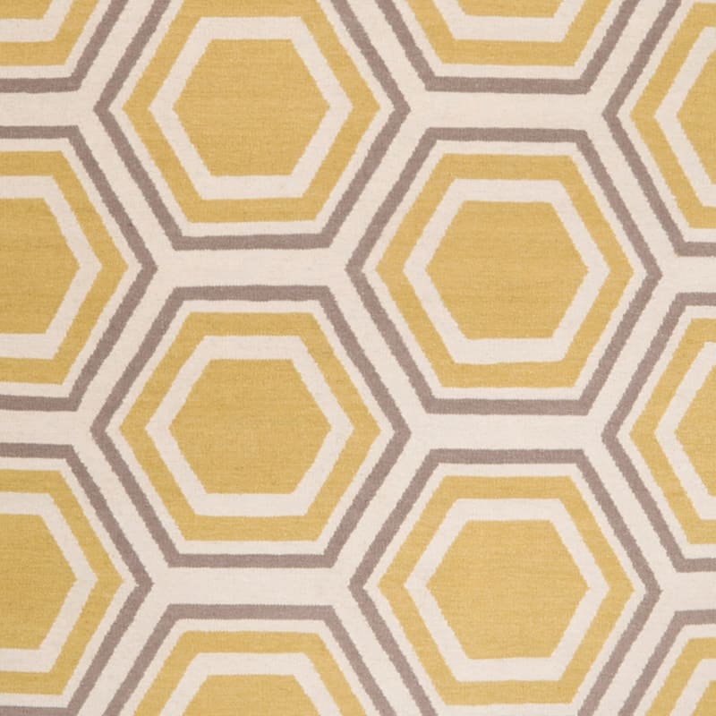 Hand-woven Yellow Petra Wool Area Rug - 8' x 11' - 8' x 11'