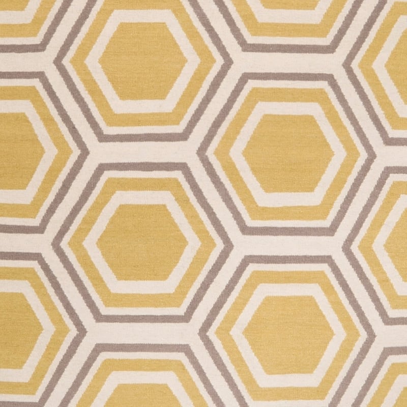 Hand-woven Yellow Petra Wool Area Rug - 8' x 11' - 8' x 11'