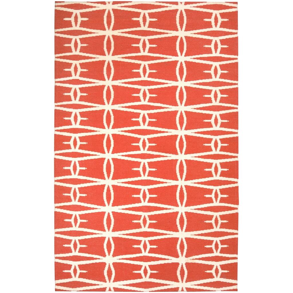 Hand-woven Orange Derze Wool Area Rug - 5' x 8'