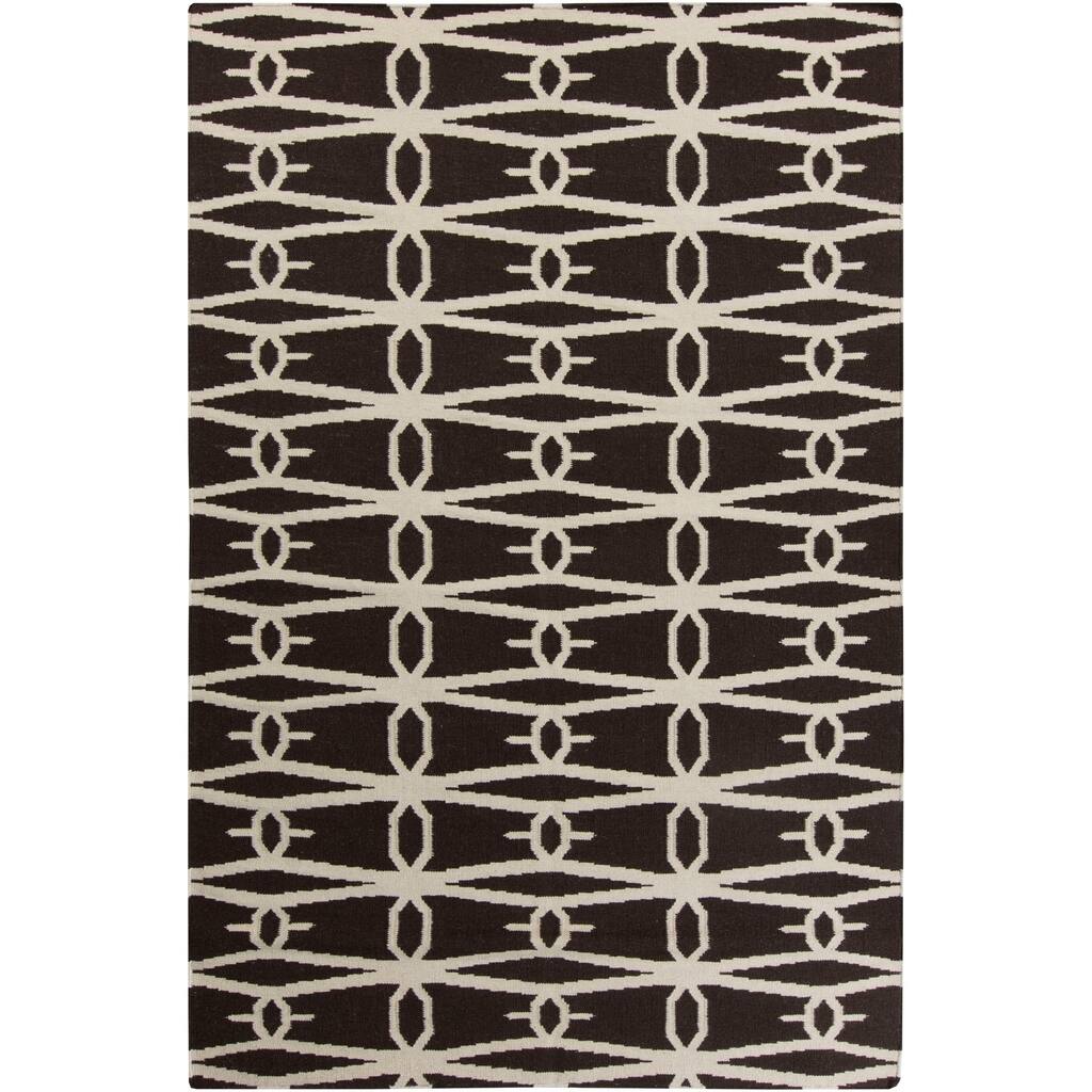 Hand-woven Brown Zidee Wool Area Rug - 3'6" x 5'6"
