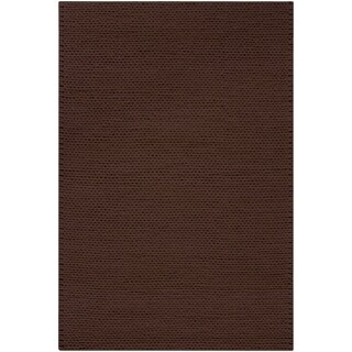 Hand-woven Brown Alva New Zealand Wool Soft Braided Texture Area Rug 