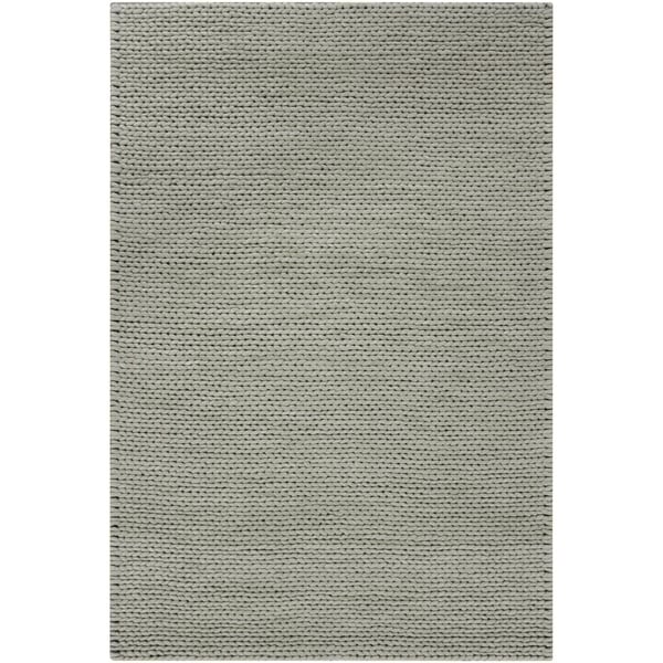 Hand-woven Gray Descartes New Zealand Wool Soft Braided Texture Area Rug - 5' x 8'