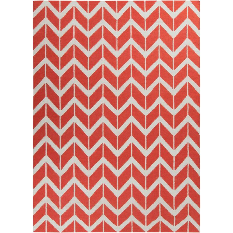 Hand-woven Orange Abada Wool Area Rug - 8' x 11' - 8' x 11'