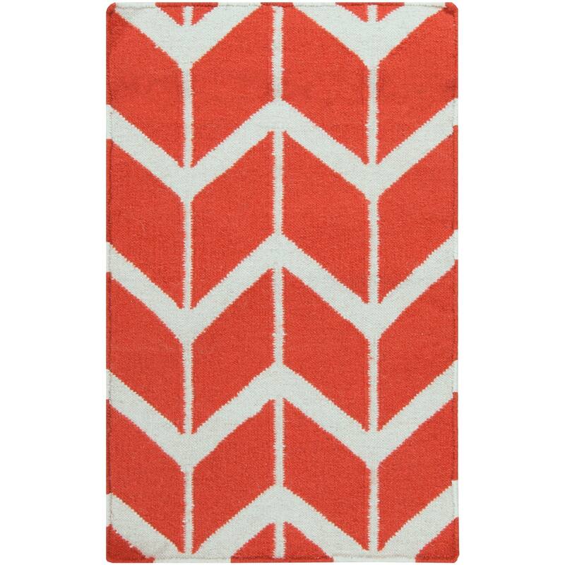 Hand-woven Orange Abada Wool Area Rug - 3'6" x 5'6" - 3'6" x 5'6"