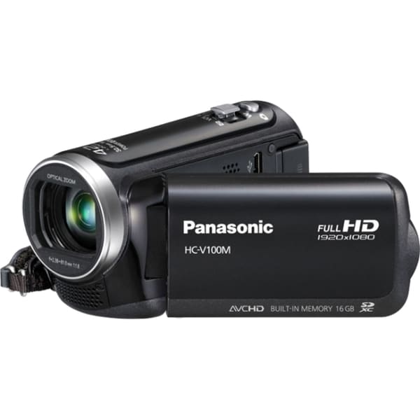 Panasonic HC-V100M Digital Camcorder - 2.7" LCD - MOS - Full HD - Bla