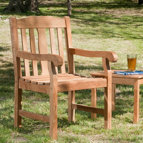 Reese Teak Light Brown Arm Chair Overstock 6558596