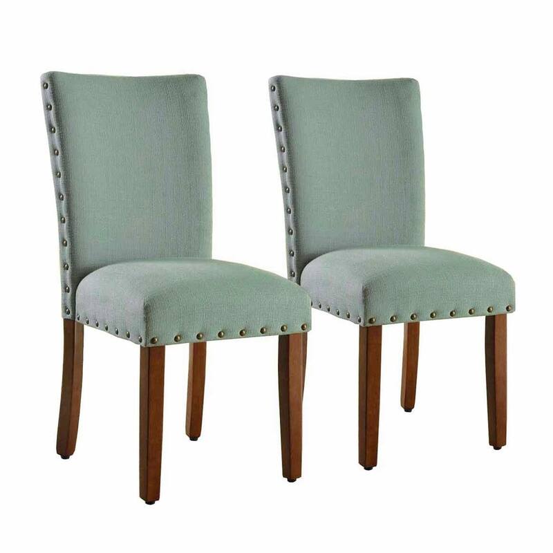 HomePop Sea Foam Nailhead Parsons Chairs (Set of 2)