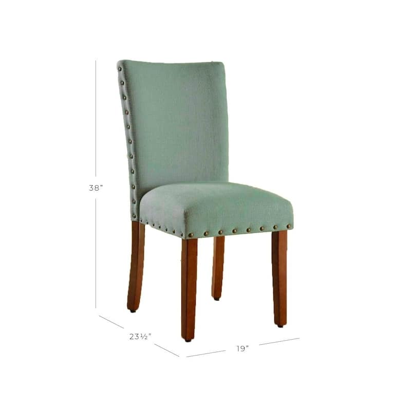 HomePop Sea Foam Nailhead Parsons Chairs (Set of 2)