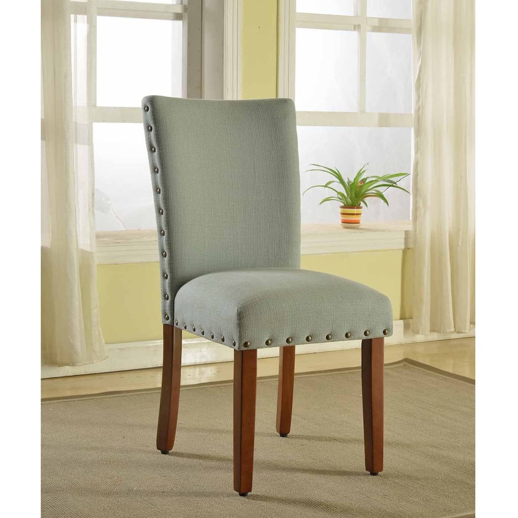HomePop Sea Foam Nailhead Parsons Chairs (Set of 2)