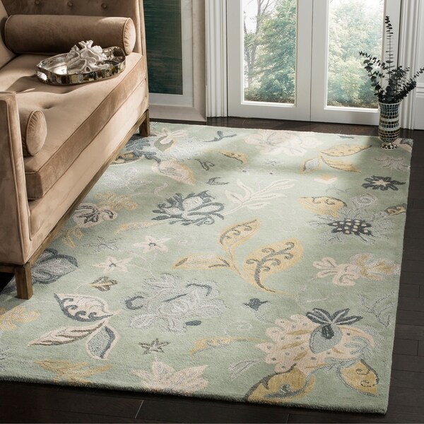 Safavieh Handmade Botanical Gardens Light Green Wool Rug - 8' x 10'