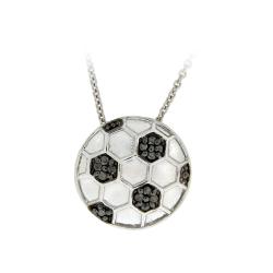 DB Designs Sterling Silver Black Diamond Accent Soccer Ball Necklace. Opens flyout.