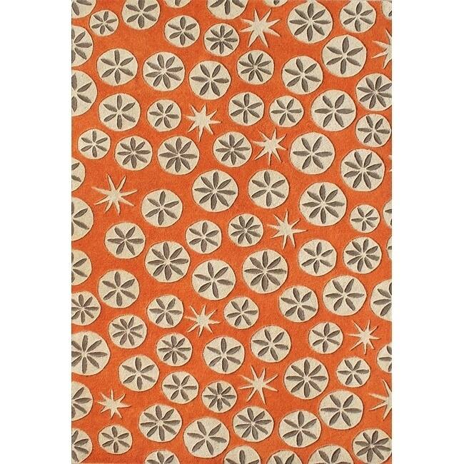 Alliyah Handmade Coral Rose New Zealand Blend Wool Rug - Rose/Beige - 8' x 10'