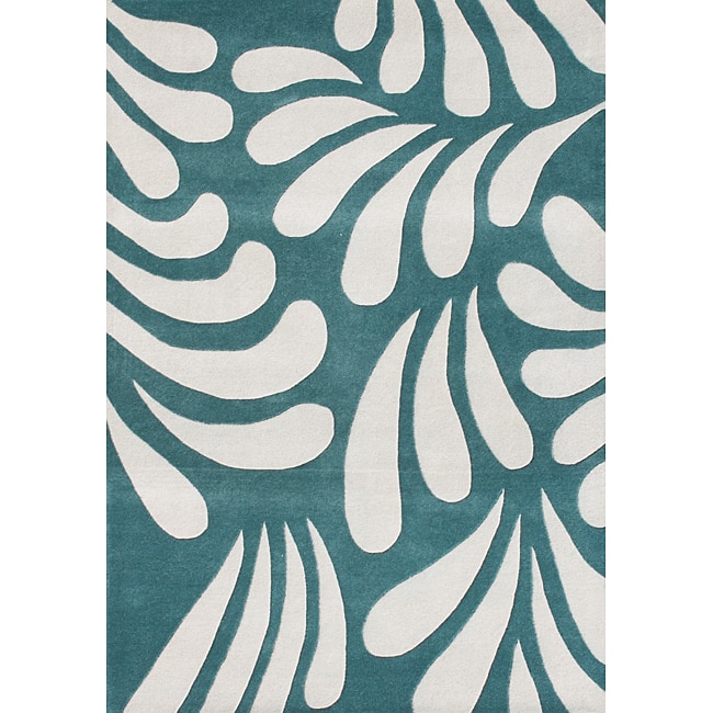 Alliyah Handmade Nile Blue New Zealand Blend Wool Rug - 8' x 10'