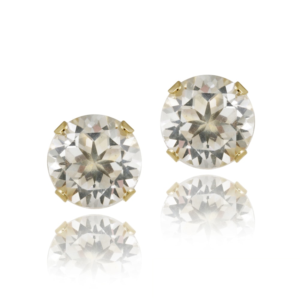 Glitzy Rocks 14k Yellow Gold 3 1 5ct Tgw White Topaz Stud Glitzy Rocks 14k Yellow Gold 3 1 5ct Tgw White Topaz Stud Earrings