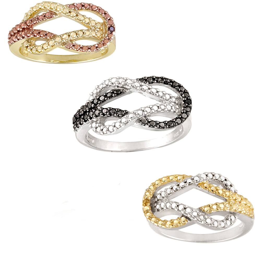 DB Designs 18k Gold Over Silver Diamond Accent Love Knot Ring