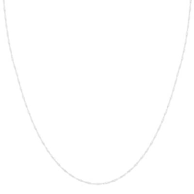 10k White Gold 1-millimeter Singapore Chain (20-inch)