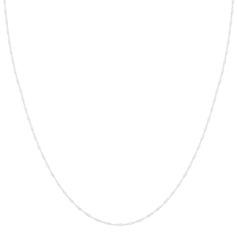 10k White Gold 1-millimeter Singapore Chain (20-inch)