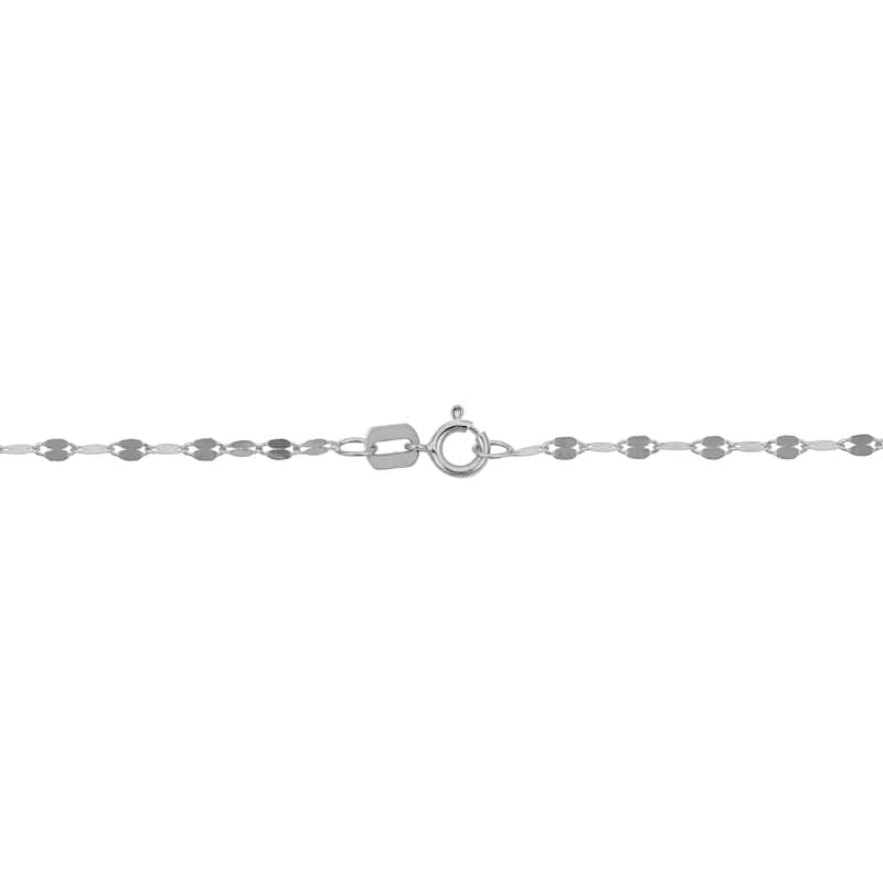10k White or Yellow Gold 1.9-mm Mirror Flat Link Chain (16 - 20 inch)