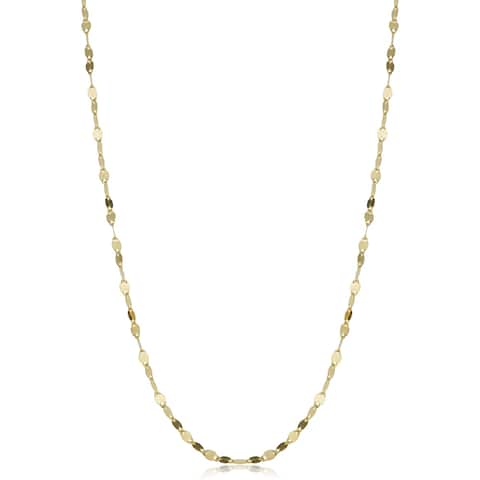 10k White or Yellow Gold 1.9-mm Mirror Flat Link Chain (16 - 20 inch)