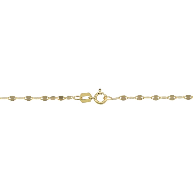 10k White or Yellow Gold 1.9-mm Mirror Flat Link Chain (16 - 20 inch)