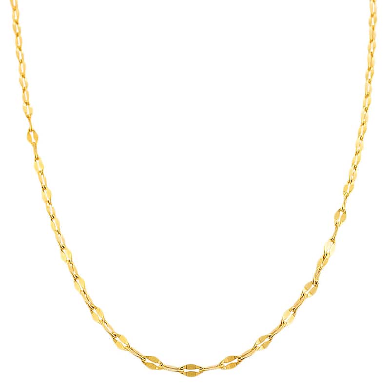 10k White or Yellow Gold 1.9-mm Mirror Flat Link Chain (16 - 20 inch)