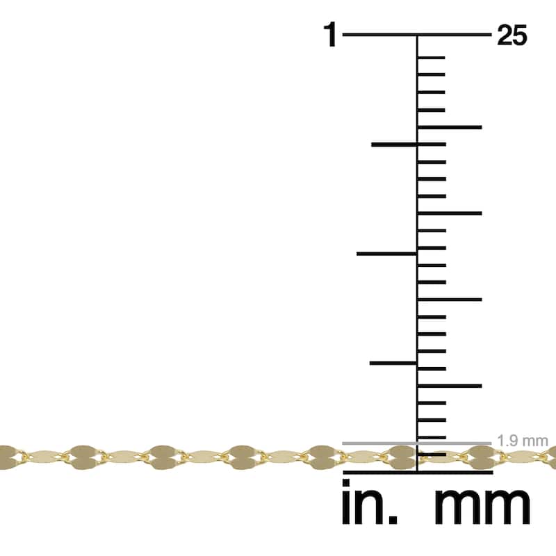 10k White or Yellow Gold 1.9-mm Mirror Flat Link Chain (16 - 20 inch)