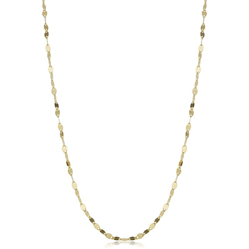 10k White or Yellow Gold 1.9-mm Mirror Flat Link Chain (16 - 20 inch)