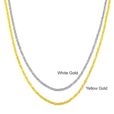 Fremada 10k Yellow or White Gold 1.2mm Adjustable 22-inch Sparkle Chain