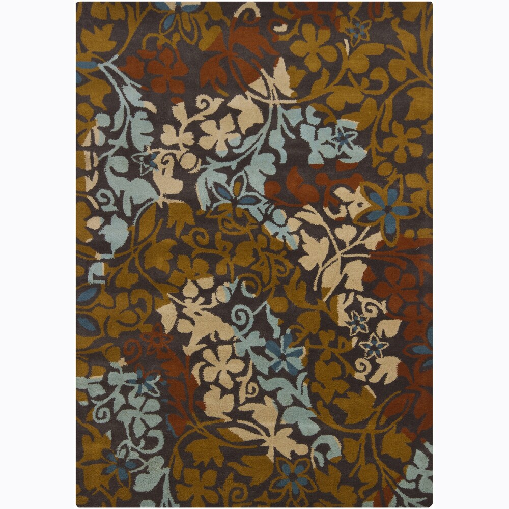 Hand tufted Mandara Multicolor Floral Wool Rug (7 X 10)