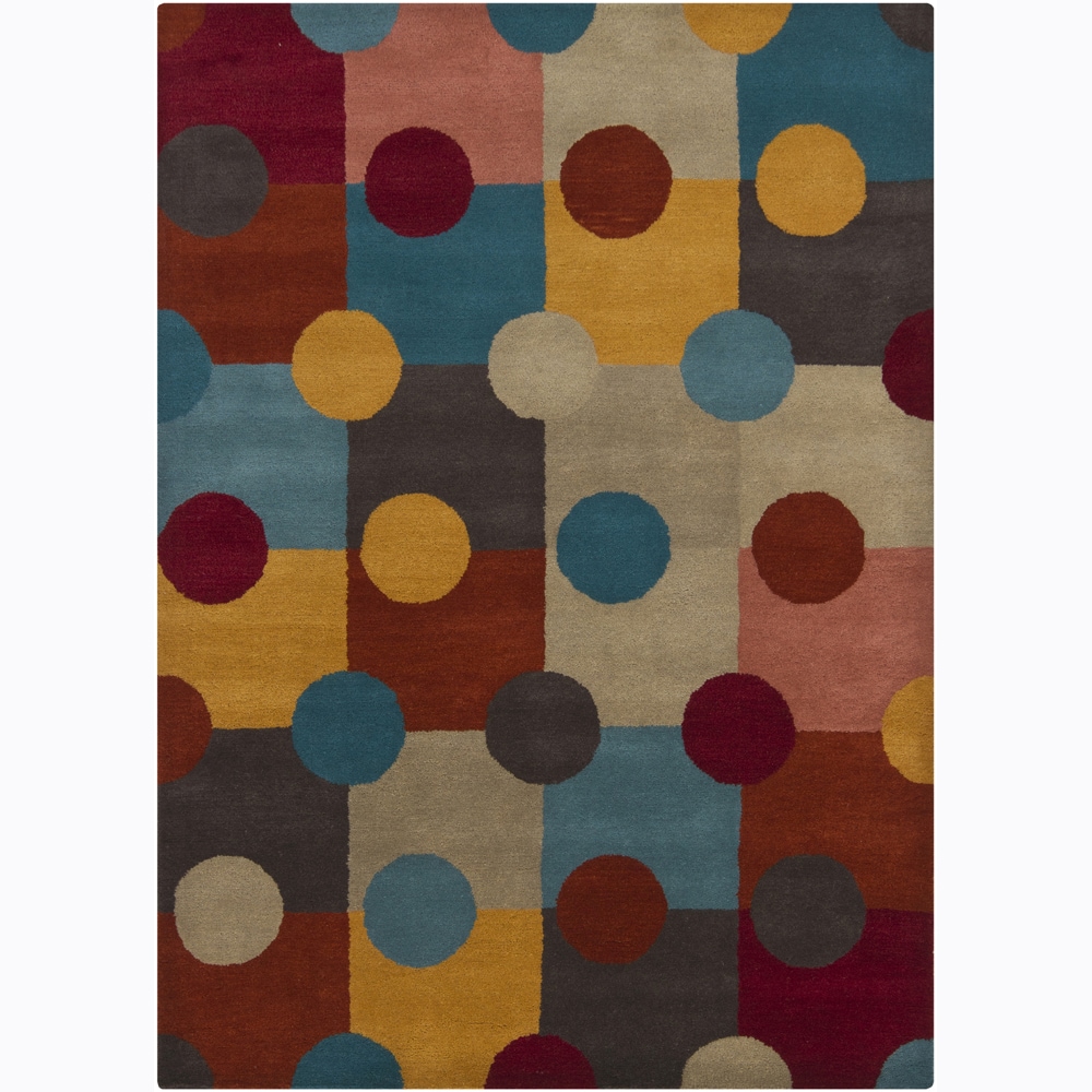 Hand tufted Polka dot Mandara Abstract Wool Rug (5 X 7)