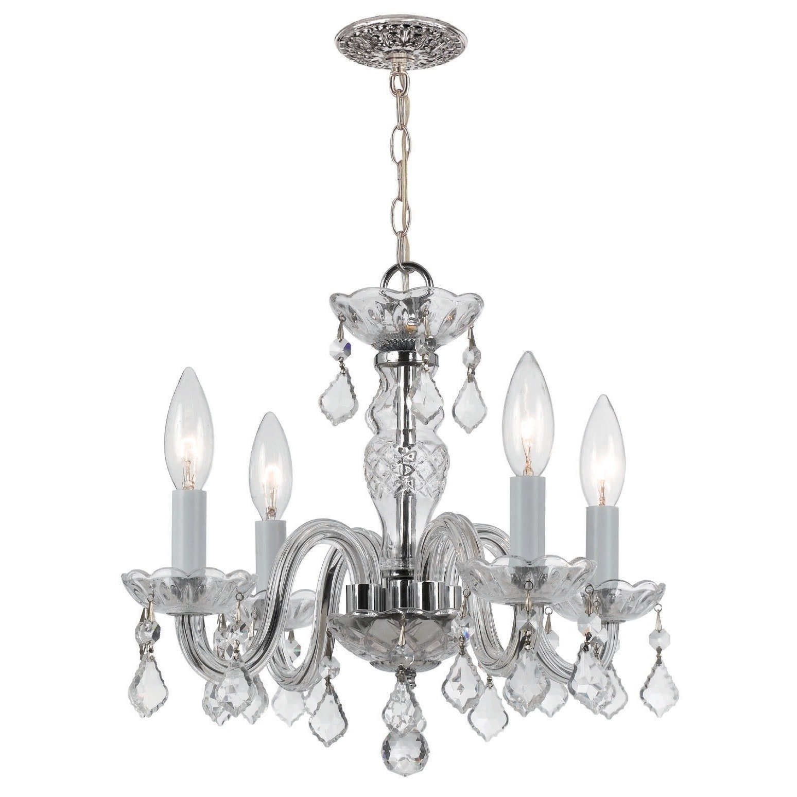 Crystorama Traditional 4-light Chrome Chandelier - Chandeliers For Bedrooms by Overstock.com