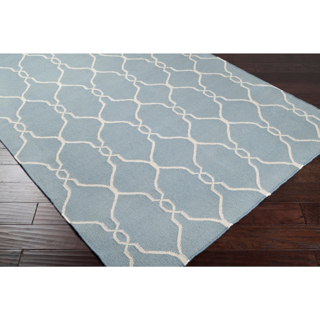 Hand-woven Blue Masoleum Wool Area Rug - 2'6" x 8' Runner - 2' 6" x 8'