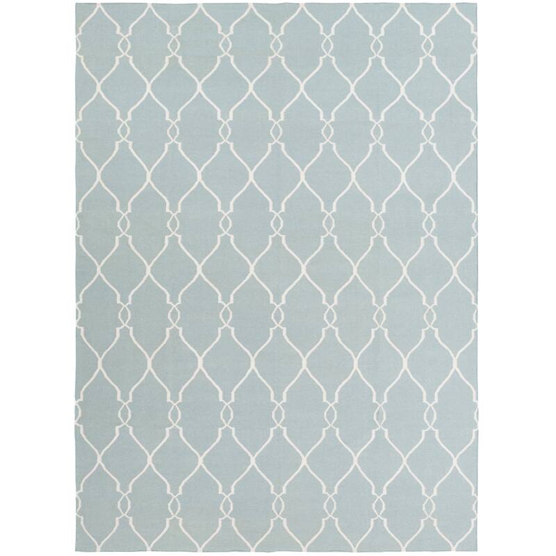 Hand-woven Blue Masoleum Wool Area Rug - 8' x 11' - 8' x 11' - 8' x 11' - Slate